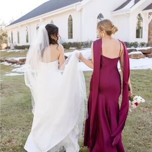 Elegant Berry Evening Gown- Birdy Grey